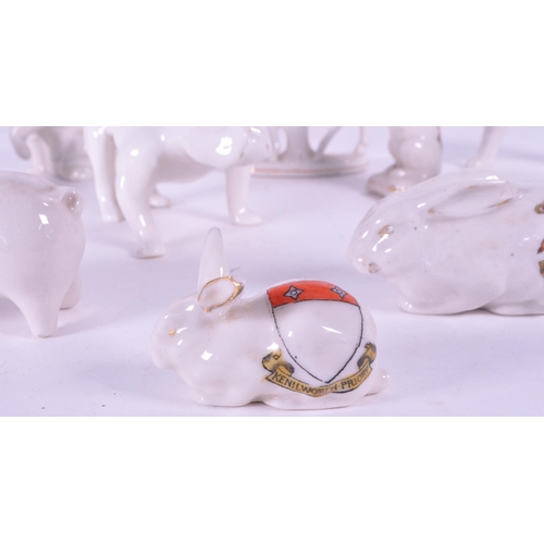 379 - Collection of early 20th century crested china porcelain figures. Makers including Arcadian, T. Lees... 