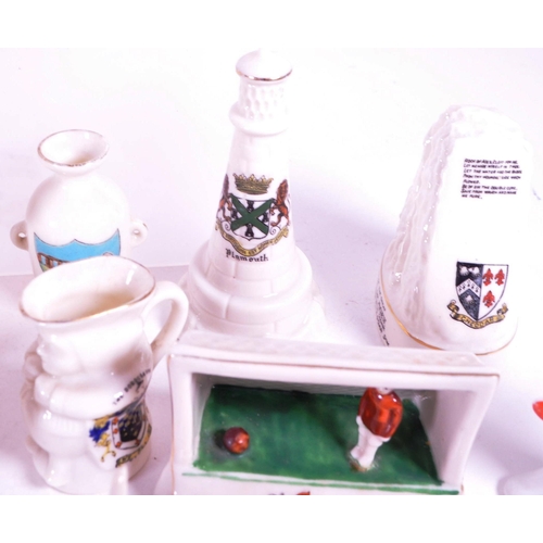 380 - Collection of early 20th century crested china porcelain figures. Makers including Tuscan China, Gem... 