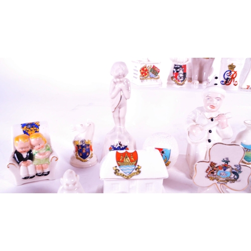 380 - Collection of early 20th century crested china porcelain figures. Makers including Tuscan China, Gem... 