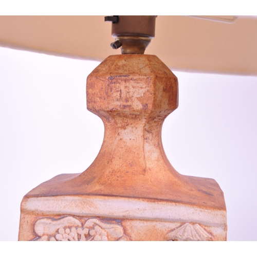 381 - Quantock Pottery - A vintage mid 20th century Quantock Pottery studio pottery stoneware lamp and mat... 