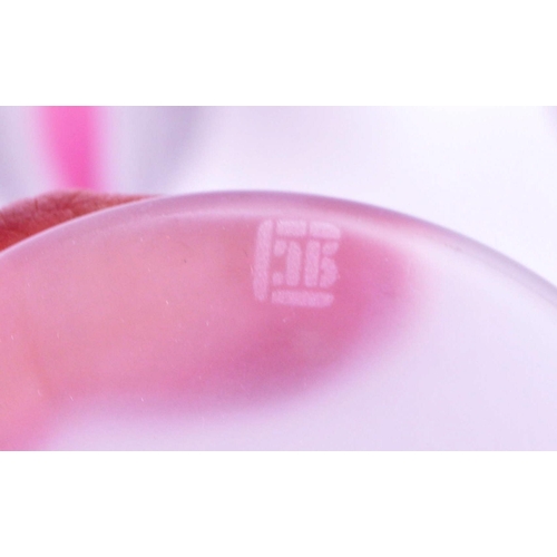 382 - A collection of six vintage mid 20th century tutti frutti wine glass flutes. Each raised on rounded ... 