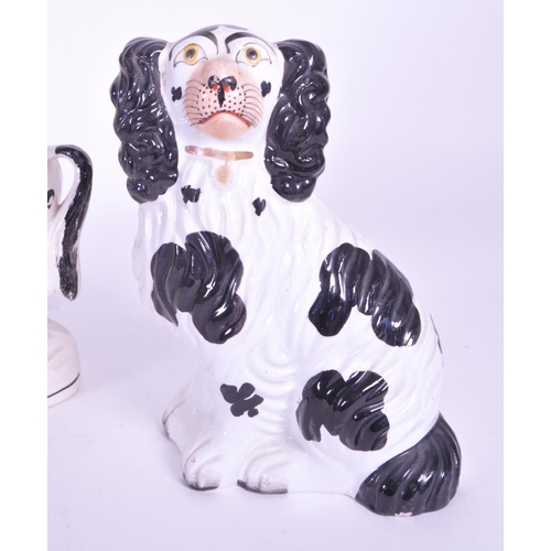 384 - A collection of three 19th century Staffordshire ceramic figures. The collection to include two span... 