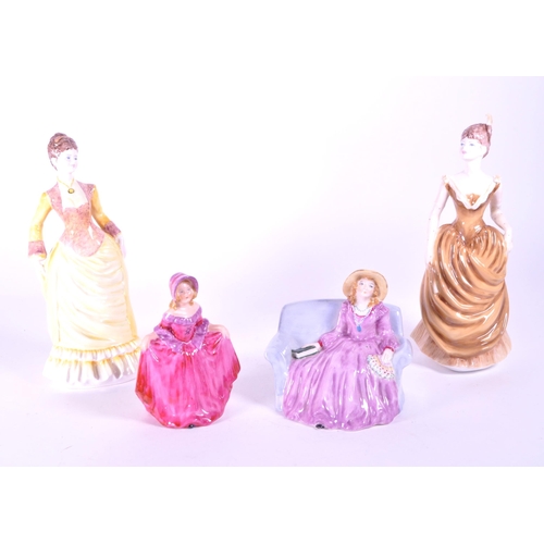 386 - Collection of four 20th century porcelain ladies, comprised of Coalport Ladies of Fashion Christabel... 
