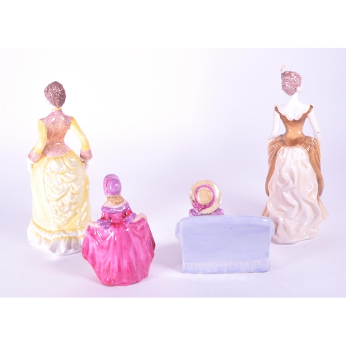 386 - Collection of four 20th century porcelain ladies, comprised of Coalport Ladies of Fashion Christabel... 