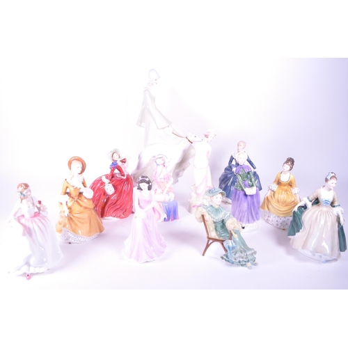390 - Royal Doulton - Large collection of 20th century porcelain lady figures, examples including a 1985 '... 