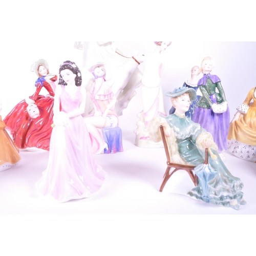 390 - Royal Doulton - Large collection of 20th century porcelain lady figures, examples including a 1985 '... 