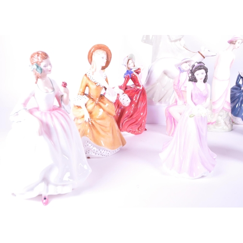 390 - Royal Doulton - Large collection of 20th century porcelain lady figures, examples including a 1985 '... 