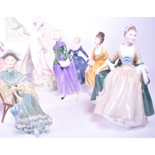390 - Royal Doulton - Large collection of 20th century porcelain lady figures, examples including a 1985 '... 