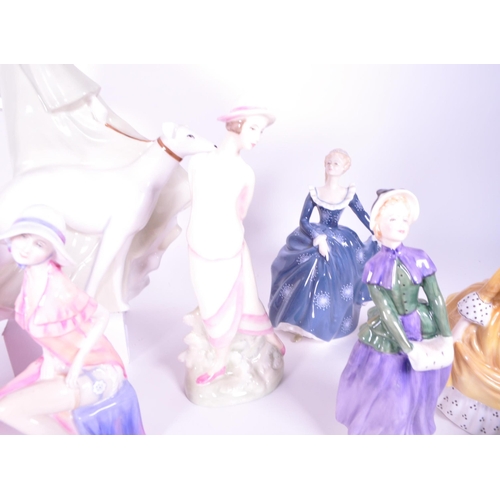 390 - Royal Doulton - Large collection of 20th century porcelain lady figures, examples including a 1985 '... 