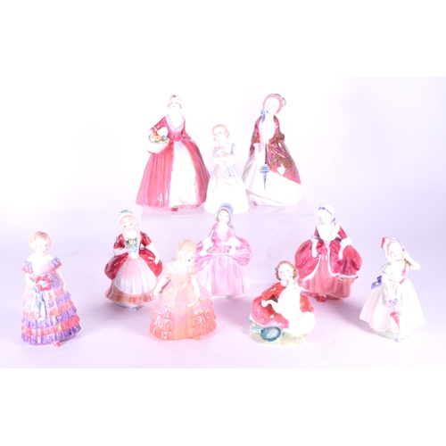 392 - Royal Doulton - Collection of 20th century porcelain lady figures, examples including Rose HN 1368, ... 