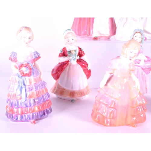 392 - Royal Doulton - Collection of 20th century porcelain lady figures, examples including Rose HN 1368, ... 