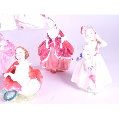 392 - Royal Doulton - Collection of 20th century porcelain lady figures, examples including Rose HN 1368, ... 