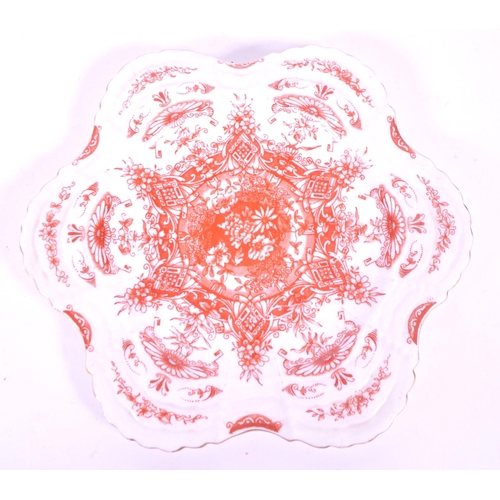 393 - Wileman for Shelley - Late 19th century porcelain cup, saucer and side plate. Trio in white and oran... 