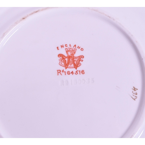 393 - Wileman for Shelley - Late 19th century porcelain cup, saucer and side plate. Trio in white and oran... 