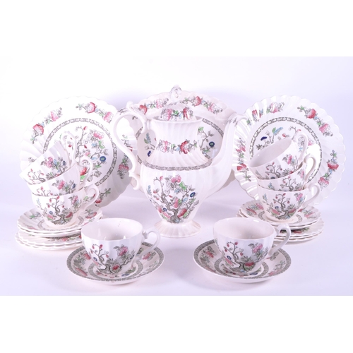 399 - Myott Staffordshire Ware - A vintage 20th century ceramic tea service set. Indian Tree pattern inclu... 