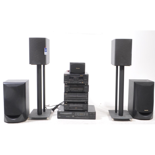 410 - Technics - A vintage 20th century Technics Hi-Fi music audio stacking system. The collection to incl... 
