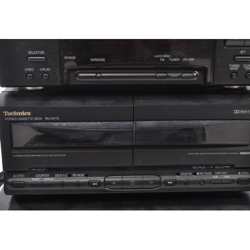 410 - Technics - A vintage 20th century Technics Hi-Fi music audio stacking system. The collection to incl... 