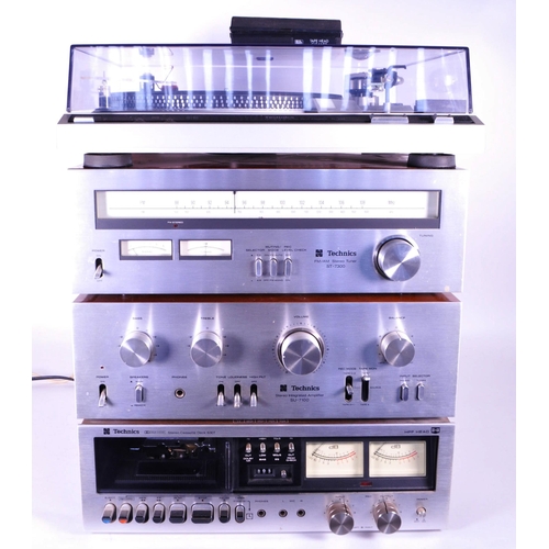 408 - Technics - A vintage mid 20th century Technics Hi-Fi music stacking system. The collection to includ... 