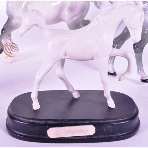 416 - Beswick / Royal Doulton - A collection of porcelain china horse figurines / statues. Including a gre... 