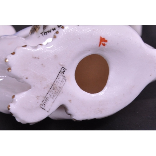 377 - Collection of early 20th century crested china porcelain figures, mostly comprised of cats. Makers i... 