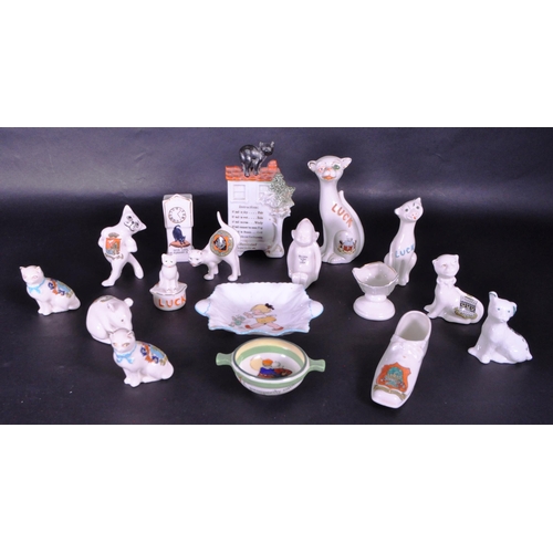 388 - Collection of early 20th century crested china figures, including makers such as Arcadian, Shelley, ... 