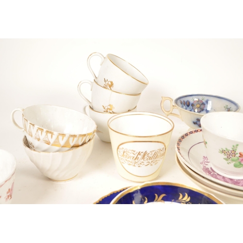 121 - Large collection of 19th / 20th century porcelain china tea cups. Examples including a Davenport Lon... 