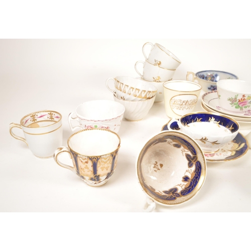 121 - Large collection of 19th / 20th century porcelain china tea cups. Examples including a Davenport Lon... 