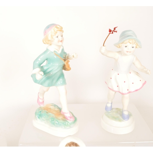 132 - Royal Worcester - Collection of ten 20th century bone china Children of The Week figures. Examples i... 