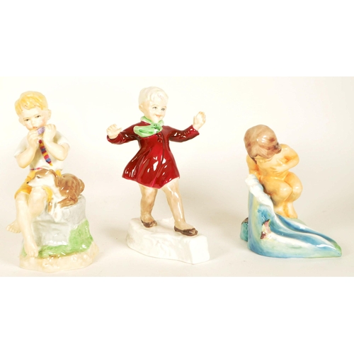 134 - Royal Worcester - Three late 20th century Month of The Year bone china figures. Comprised of January... 