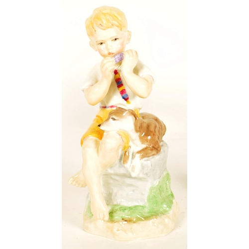 134 - Royal Worcester - Three late 20th century Month of The Year bone china figures. Comprised of January... 