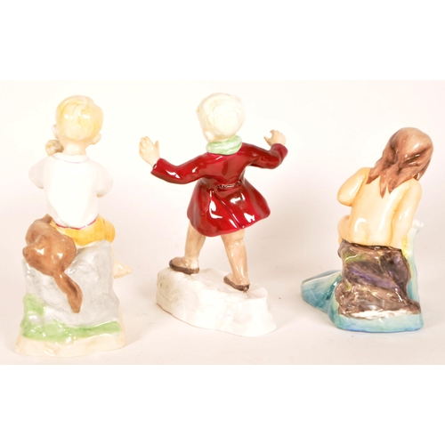 134 - Royal Worcester - Three late 20th century Month of The Year bone china figures. Comprised of January... 