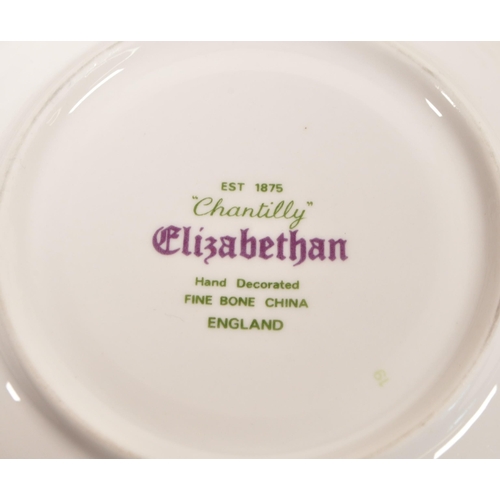 142 - Elizabeth Chantilly - 20th century bone china tea service. Comprised of twelve tea cups, milk jug, s... 