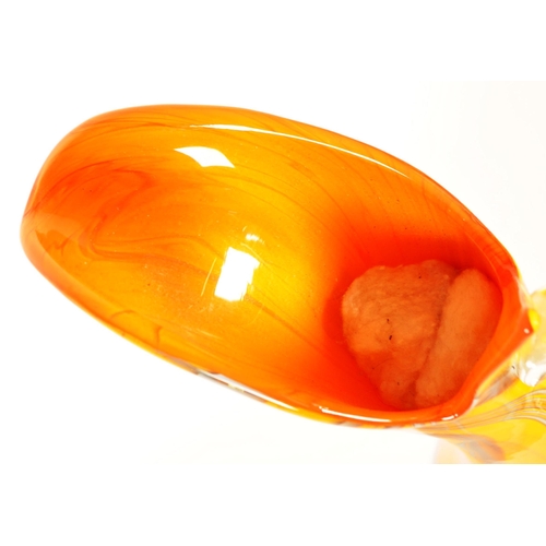 148 - Manner of Carlo Moretti - Mid century vintage studio glass ewer vase. Featuring an orange and blue s... 