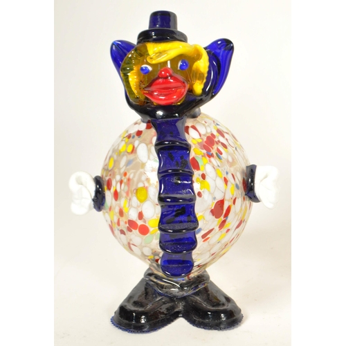 161 - Collection of four Murano style studio glass clown figures. Including a Daysun decanter in a red and... 