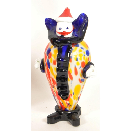 161 - Collection of four Murano style studio glass clown figures. Including a Daysun decanter in a red and... 