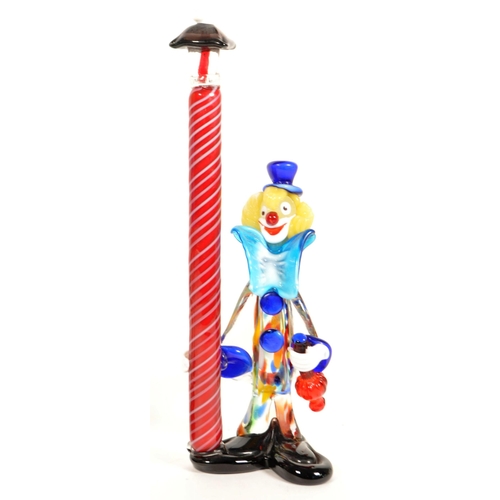 162 - Three mid century Itlalian Murano studio glass clown figures. Comprised of a marked Murano clown wit... 