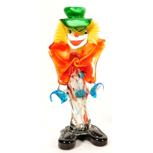 162 - Three mid century Itlalian Murano studio glass clown figures. Comprised of a marked Murano clown wit... 