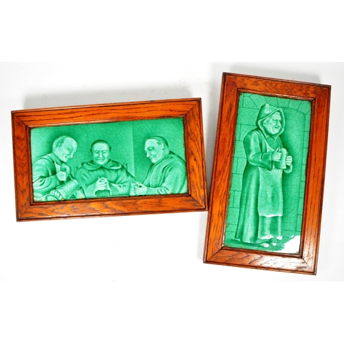 163 - Sherwin & Cotton - Two early 20th century Sherwin and Cotton glazed tiles. The tiles each depict... 