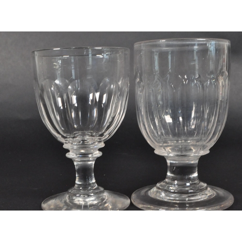 157 - Two 19th century Victorian clear rummer hand blown drinking glasses. Largest measuring approx. 13cm ... 