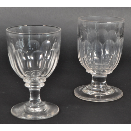 157 - Two 19th century Victorian clear rummer hand blown drinking glasses. Largest measuring approx. 13cm ... 