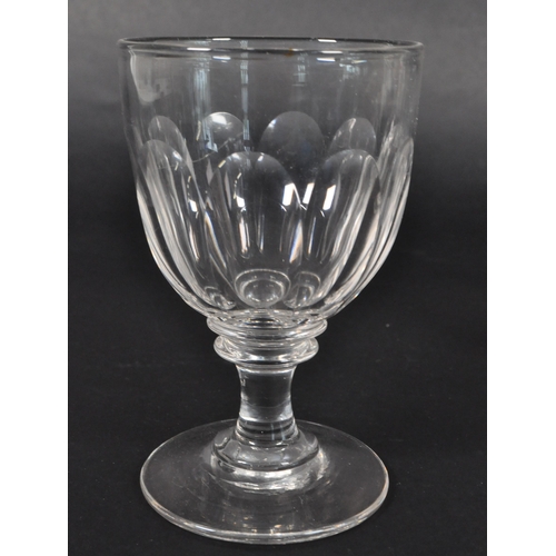 157 - Two 19th century Victorian clear rummer hand blown drinking glasses. Largest measuring approx. 13cm ... 