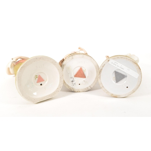 10 - Royal Dux Bohemia - Early 20th century Czech bisque porcelain figures. Comprised of a boy and a girl... 