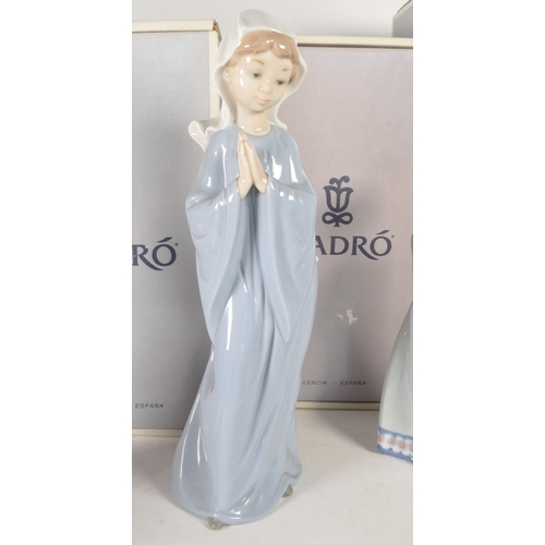 121 - Lladro - Nao - Collection of late 20th century porcelain figures. Comprised of 1980 Nina Piadosa, 19... 
