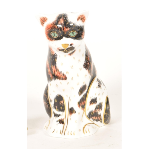 15 - Royal Crown Derby - Two 21st century bone china cat figures. Comprised of a 2008 Mother Cat numbered... 