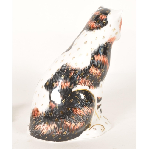 15 - Royal Crown Derby - Two 21st century bone china cat figures. Comprised of a 2008 Mother Cat numbered... 