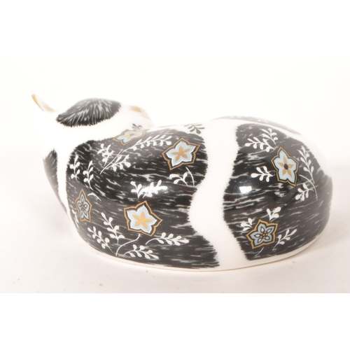 15 - Royal Crown Derby - Two 21st century bone china cat figures. Comprised of a 2008 Mother Cat numbered... 