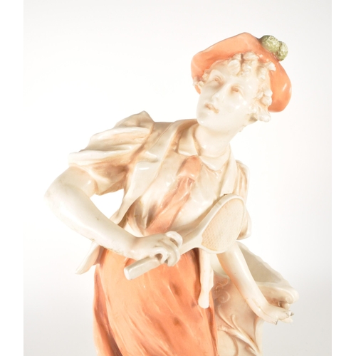 19 - Manner of Royal Dux Bohemia - 20th century porcelain tennis player figure numbered 3537 to the under... 