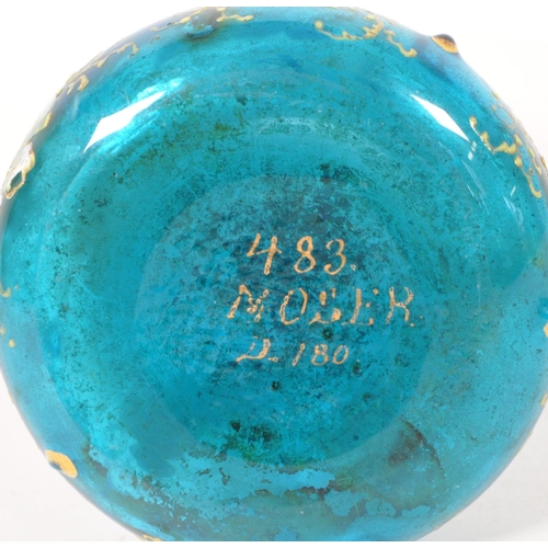 2 - Moser - A 19th century hand painted enamelled stem / bud vase. With high relief acorns and oak leave... 