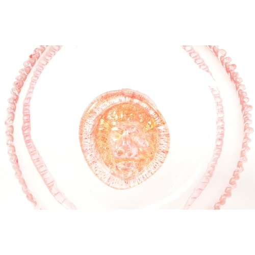 39 - Two late 19th century circa 1880 Italian Murano pink glass moonflask decanters. Salviati & Co. V... 