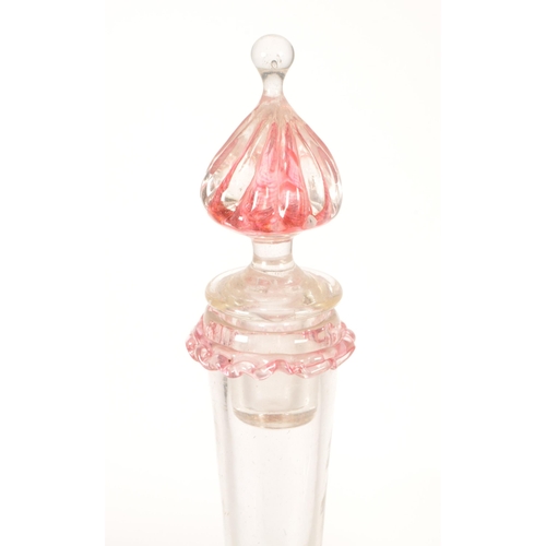 39 - Two late 19th century circa 1880 Italian Murano pink glass moonflask decanters. Salviati & Co. V... 